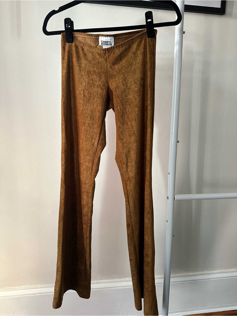 Cheryl Creations Brown Suede Look Flare Pants Y2K Size S